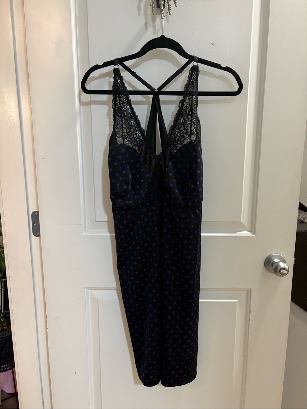 Addition Elle Black & Purple Polka Dot Lace Chemise | Size 2X | EUC